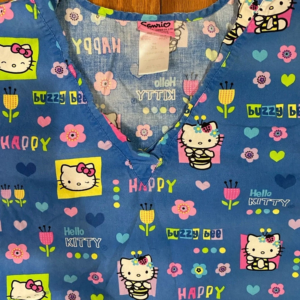 Hello Kitty Blue Scrub Top - Picture 2 of 3